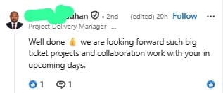distribution partnership requests — real LinkedIn message received by a client